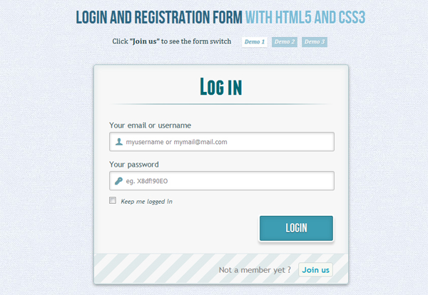 Login and Registration Form with HTML5 and CSS3